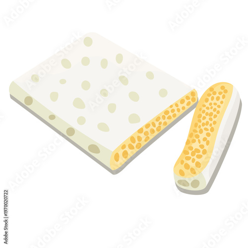 Tempeh plant based food vector.