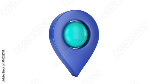 Glossy blue location marker, featuring a teal sphere with subtle texture Free Download Glossy blue location marker, featuring a teal sphere with subtle texture - GFXLoad