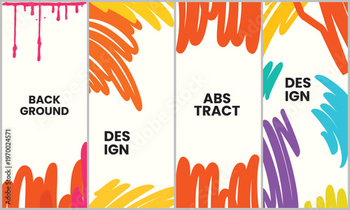 Vibrant Abstract Brush Stroke Background Design for Graphic Art and Web Templates