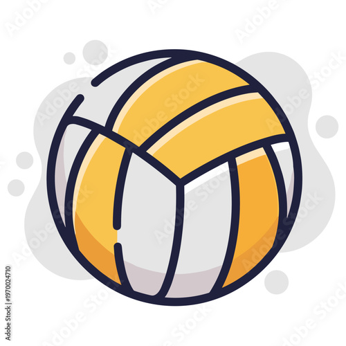 Volleyball ball illustration showing panels and curved seams. non editable strokes