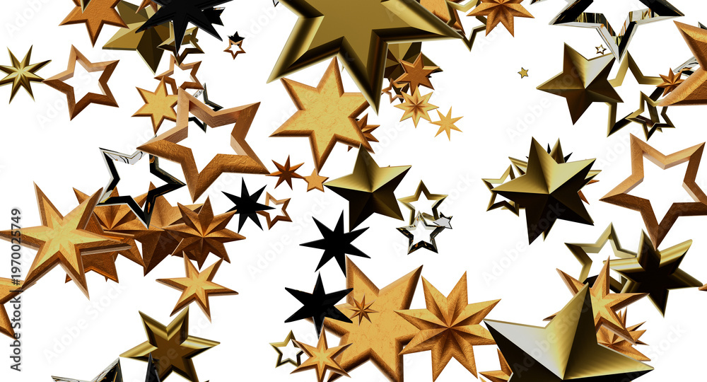 Obraz premium Abstract image of golden and black stars creating an eye-catching design. Perfect for celebrations, holidays, or any cel