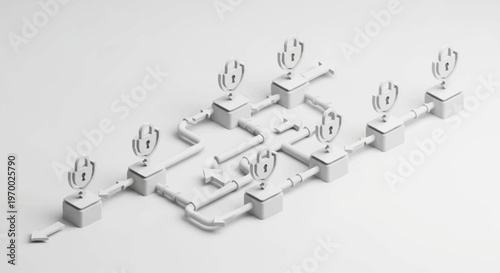 3D rendering of a maze with light bulb.