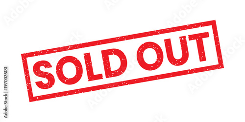 Sold Out Outline Red Ink Rubber Stamp Sign Symbol Vector Badge Grunge Retro Shopping Product Sale Label.