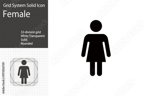 Female pictogram, logo representing a woman in a restroom.