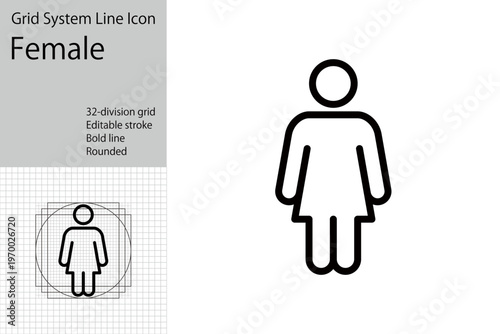 Female pictogram, logo representing a woman in a restroom.