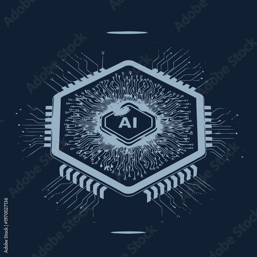 Intelligent Artificial Intelligence Core Processor Chip Icon Symbolizing Advanced Technology and Innovation