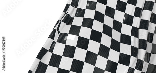 Close-up of a checkered rac...