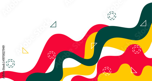 Retro Style Curved Lines Pattern with Minimal Geometric Elements