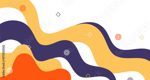 Abstract Retro Wave Background with Organic Shapes and Warm Color Palette