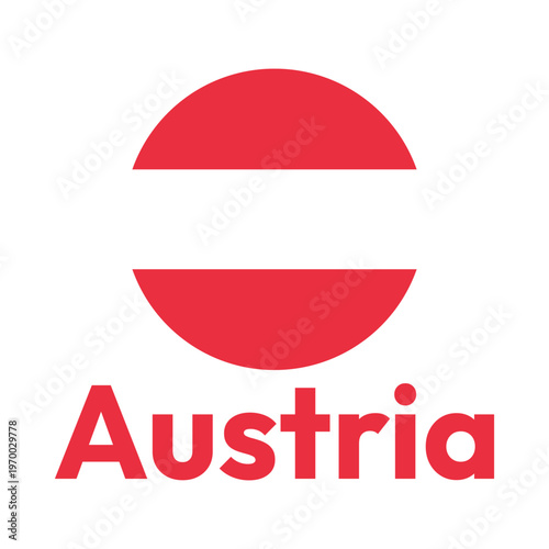Round austrian flag vector icon isolated on white background. The flag of Austria in a circle