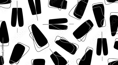 Rounded elongated shapes overlapping in repeating pattern on white background, no seamless