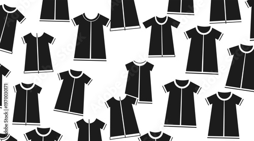 T shirt silhouettes arranged in repeating pattern on white backdrop, no seamless
