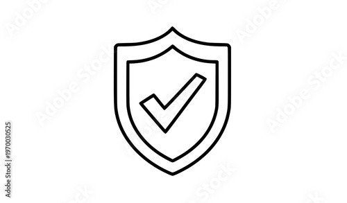 Security shield with check outline icon minimal black vector illustration protection symbol Free Download Security shield with check outline icon minimal black vector illustration protection symbol - GFXLoad