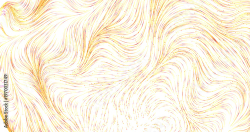 Abstract design of flowing lines in gold and white. Ideal background for digital art, website designs, and creative proj