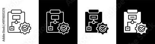 Scenario Planning Icon Of Line Black And White Style Vector Illustrationn