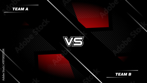abstract gaming battle on red and dark background design with modern minimalist style. Letter VS for a two-team match