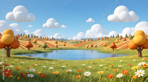 autumn landscape with trees