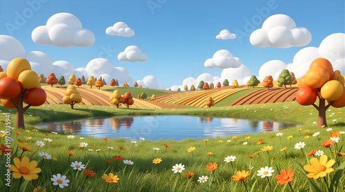 autumn landscape with trees