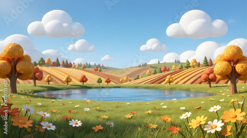 autumn landscape with trees
