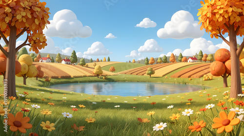 autumn landscape with trees