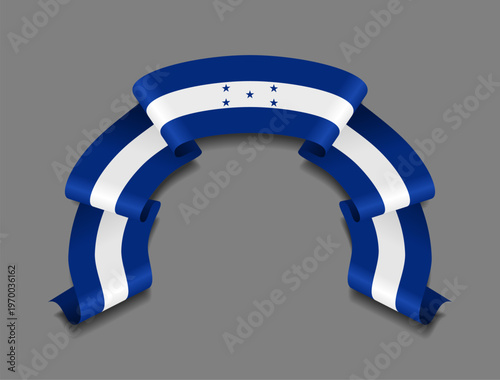 Honduras flag circular wavy ribbon, symbolizing national pride, ideal for patriotic badges, certificates, or cultural design themes. Vector illustration.
