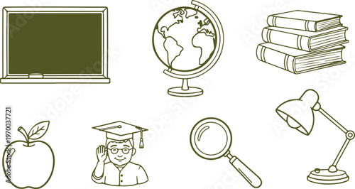 Classroom Objects and Student Icon Pack for Back to School