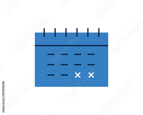 Calendar icon with marked days for scheduling events, deadlines, and project management.