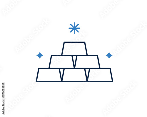 Stack of gold bars icon representing wealth, treasure, and high-value investments.