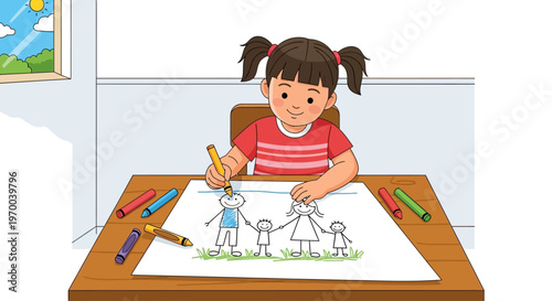 A young girl celebrates International Donor Awareness Day with conception and joyful drawings on a colorful artwork