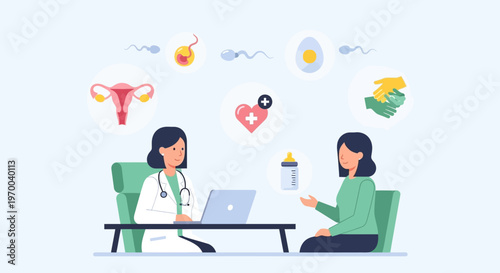 A doctor discusses conception and awareness with a donor on International Day, promoting healthy lifestyles.