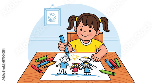 Young girl celebrates International Donor Conception Awareness Day by drawing