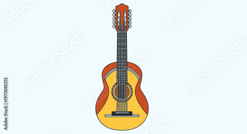 Vibrant Acoustic Guitar Illustration for Music Lovers