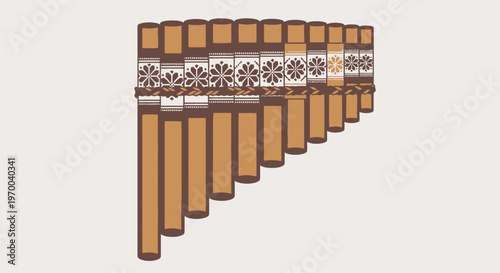 Traditional Andean Panpipe Instrument Handcrafted Music