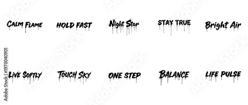 Inspirational graffiti words with dripping paint style on white background