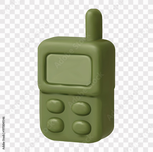 Military and Army Equipment Vector Icon Set | 3D icon set | walkie-talkie
