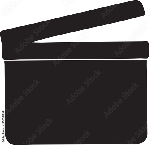 Black film clapperboard on white background movie production symbol cinema prop filmmaking tool