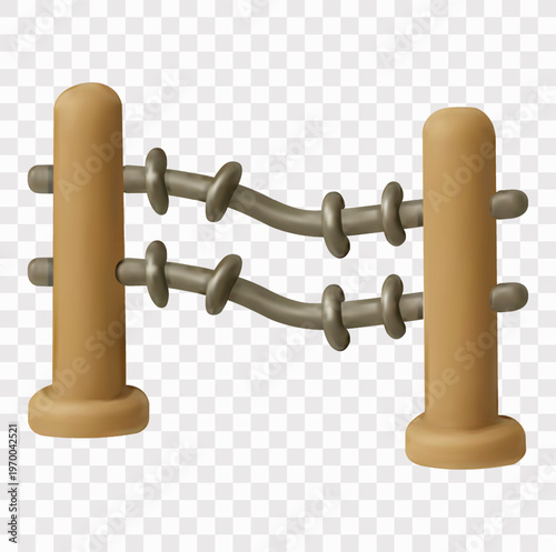 Military and Army Equipment Vector Icon Set | 3D icon set | barbed wire fence
