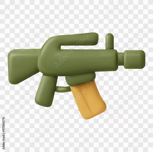 Military and Army Equipment Vector Icon Set | 3D icon set | assault rifle
