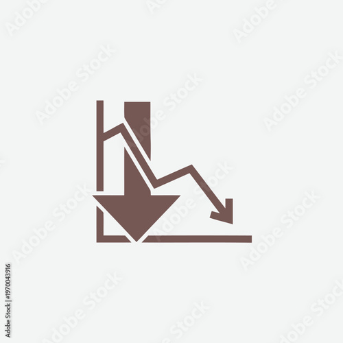 Vector graphic icon illustrating a significant economic downturn, financial market decline, or negative business performance trend