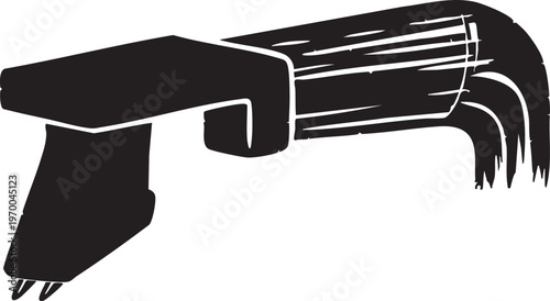 Black and white illustration of a staple gun on a plain background