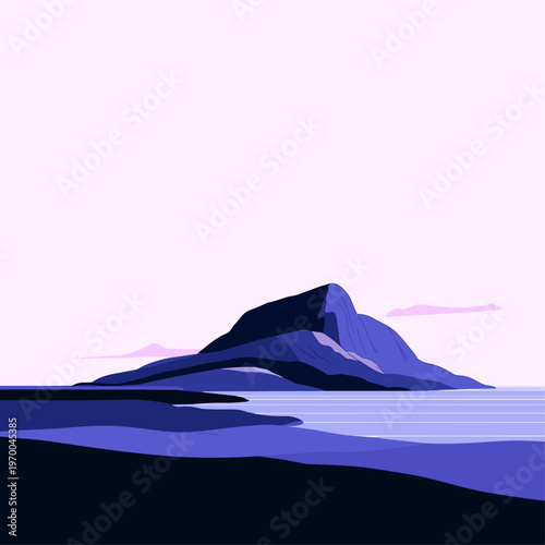 Blue and Gray Topographic Contour Lines of a Mountainous Landscape