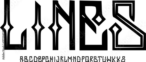 Futuristic Geometric Font Alphabet – Sharp Angular Logo Typeface with Tech-Inspired Letterforms for Sci-Fi Branding, Gaming Design, Esports Logos, and Modern Digital Typography Projects