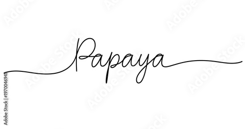 Elegant handwritten papaya text on white background. No editable strokes