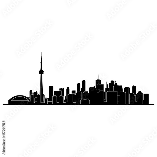 Toronto Skyline Minimal Vector Illustration Isolated on White Background
