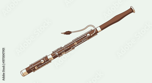 Brown double bassoon isolated on white background