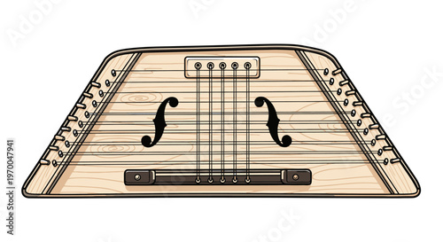 Hammered Dulcimer Instrument Illustration