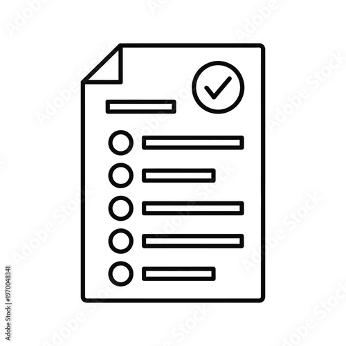 Checklist icon: document with a checkmark and bullet points, symbolizing task completion.