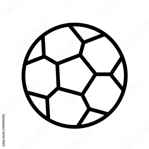 Soccer ball in line style, vector icon