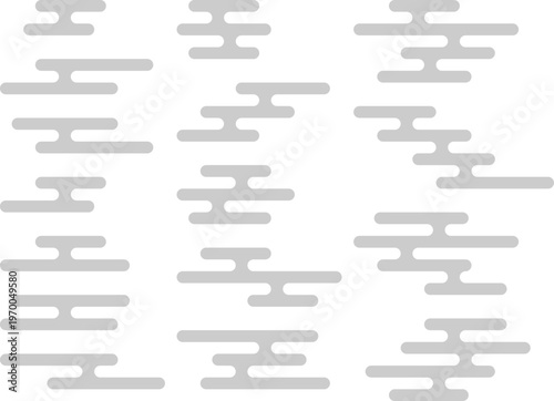 薄いグレーのエ霞模様のセット、日本の伝統文様