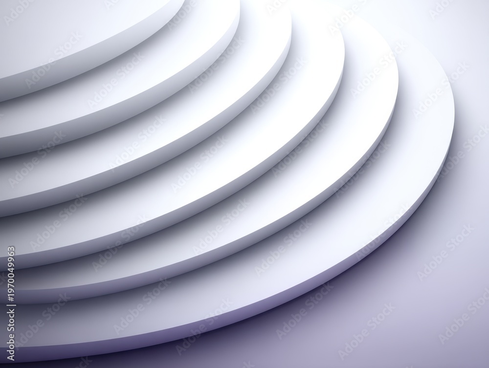 Obraz premium Abstract Layers of Circular Platforms in Soft Gradient Background, Creative Minimal Design, Smooth Texture, Modern Aesthetic